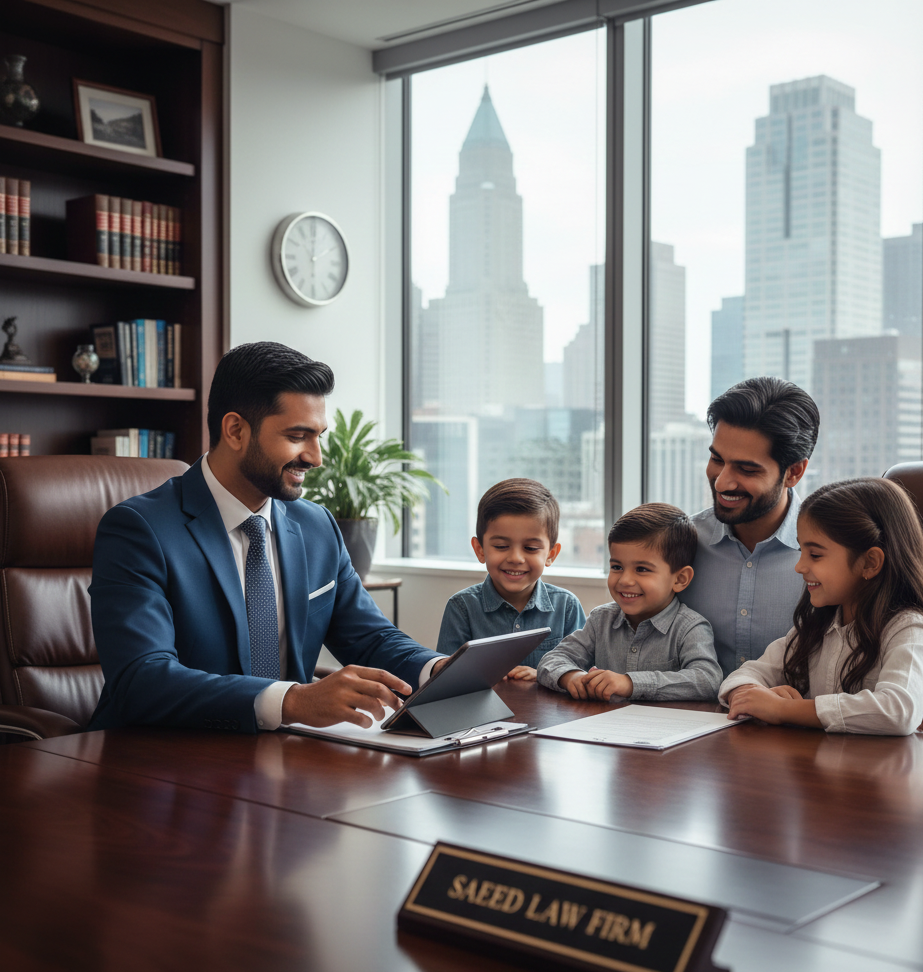 Legal consultation meeting at Saeed Law Firm